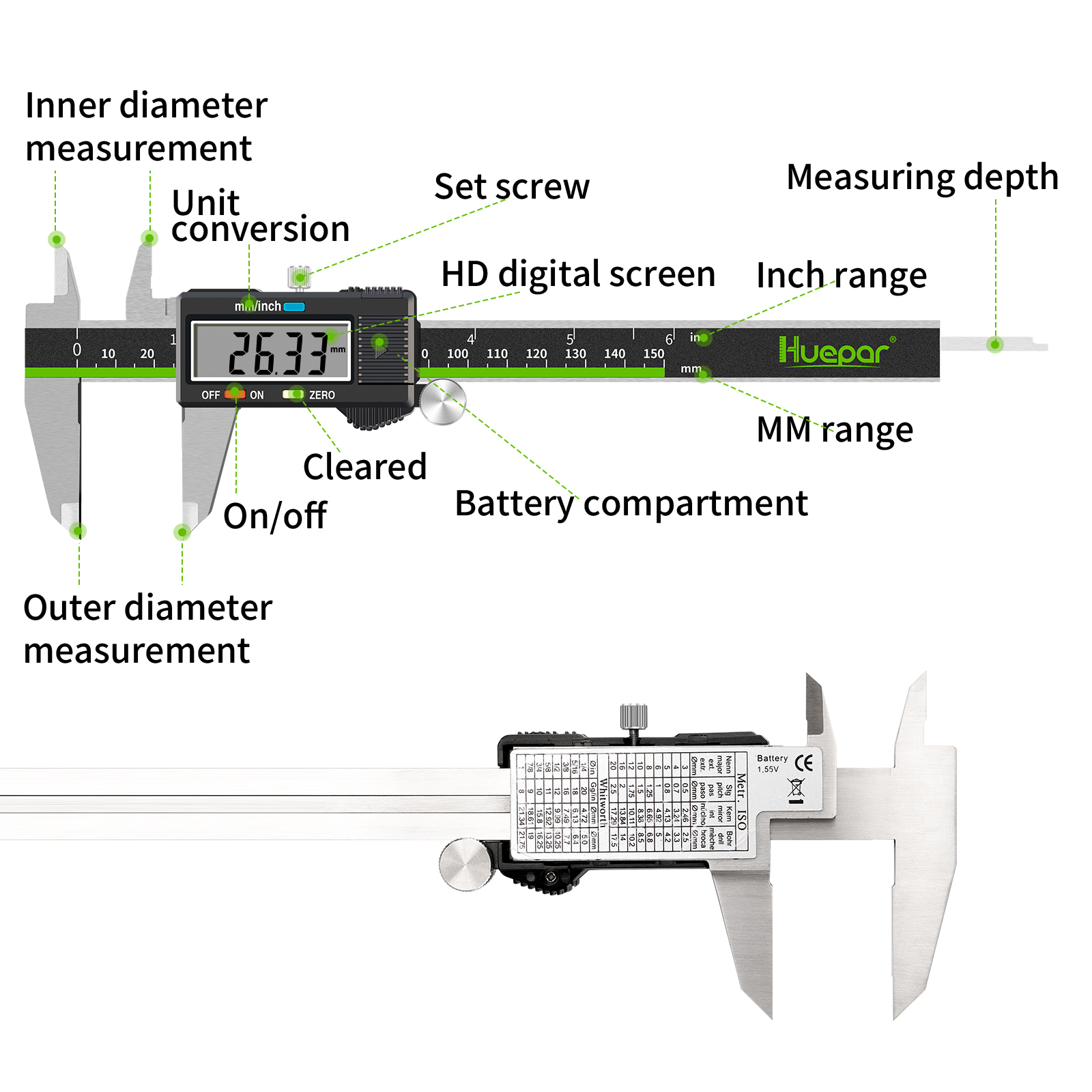 Șubler digital Huepar DC15