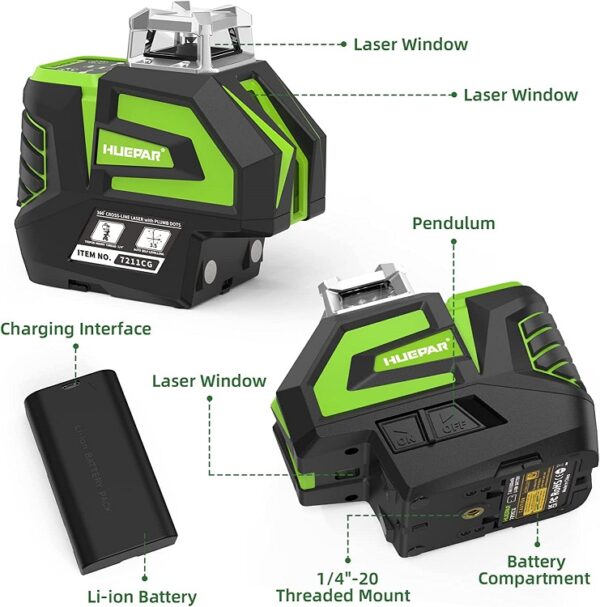Nivelă Laser Huepar 7211CG - imagine 9