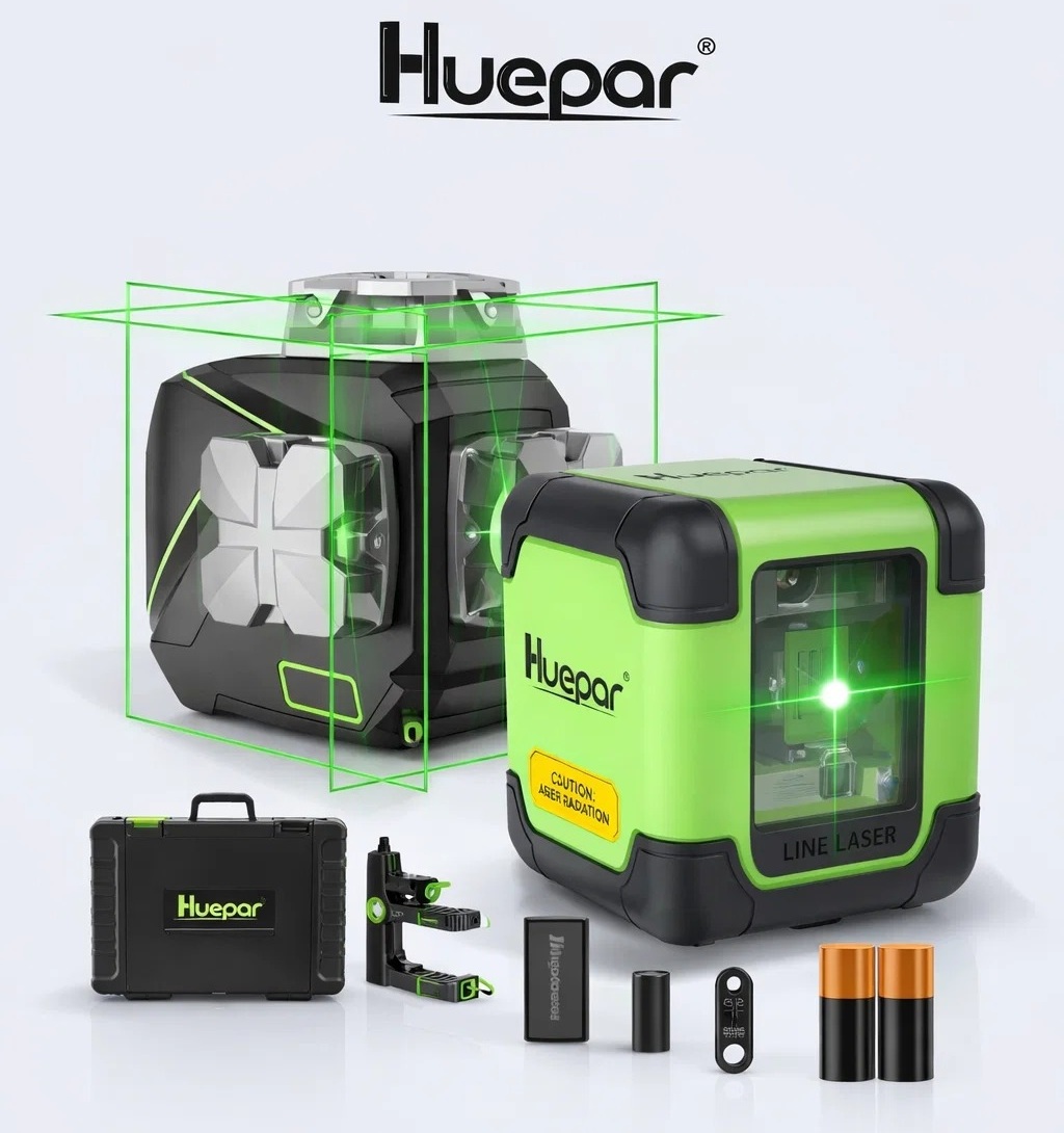 Pachet Promoțional Huepar S03CG +A011G – unelte laser pentru DIY & proiecte acasă – precizie și rezultate fără stres